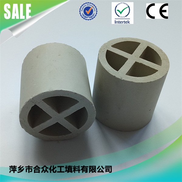 Acid and Alkali Resistant Absorbing Tower Packing Ceramic Cross Partition Ring Used in Waste Water Treatment 耐酸碱吸波塔填料陶瓷隔断环用于废水处理