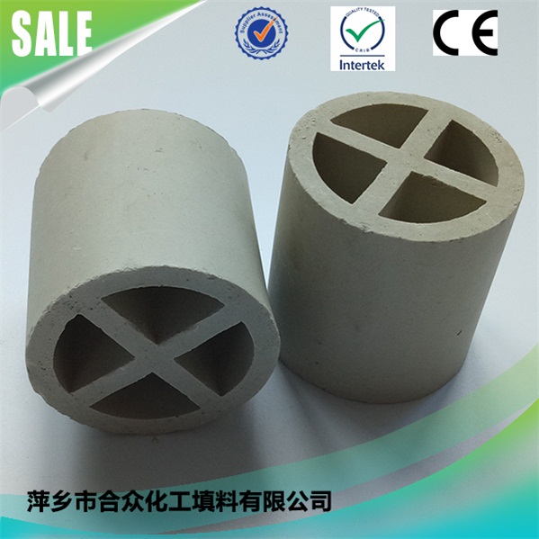 Cooling Tower Packing Ceramic Cross Partition Ring for distillation system 蒸馏系统冷却塔填料陶瓷隔断环