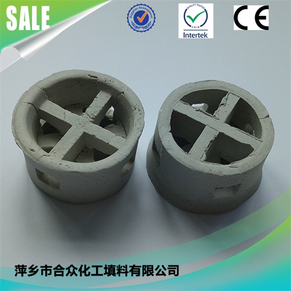 Cooling Tower Packing Ceramic Cascade Mini Ring Using in waste water treatment 冷却塔填料陶瓷阶梯环用于废水处理